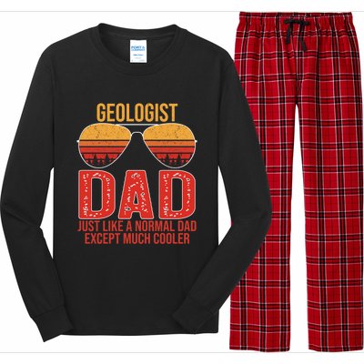 Geologist Dad Retro Sunglasses For Father's Day Gift Long Sleeve Pajama Set