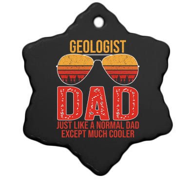 Geologist Dad Retro Sunglasses For Father's Day Gift Ceramic Star Ornament