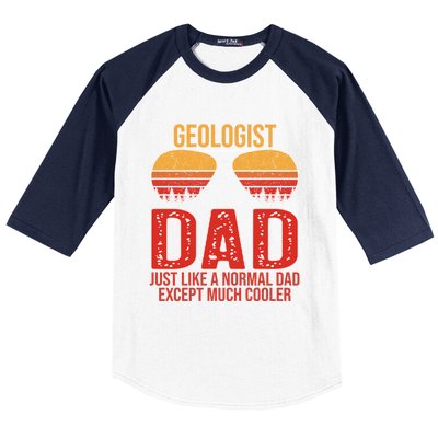 Geologist Dad Retro Sunglasses For Father's Day Gift Baseball Sleeve Shirt