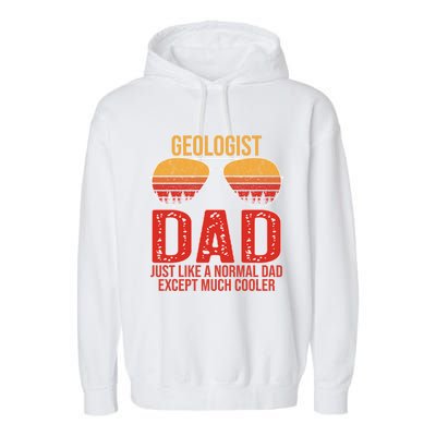 Geologist Dad Retro Sunglasses For Father's Day Gift Garment-Dyed Fleece Hoodie