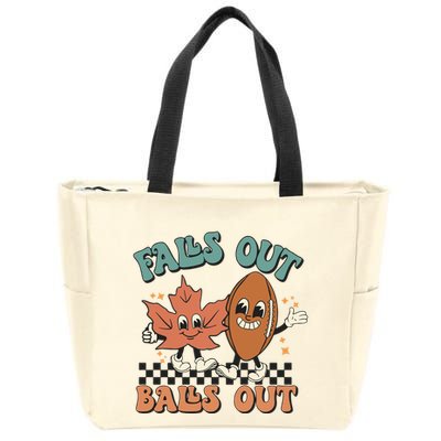 Game Day Retro Football Falls Out Balls Out Zip Tote Bag