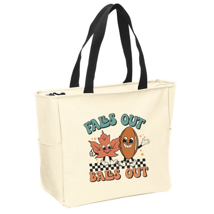 Game Day Retro Football Falls Out Balls Out Zip Tote Bag