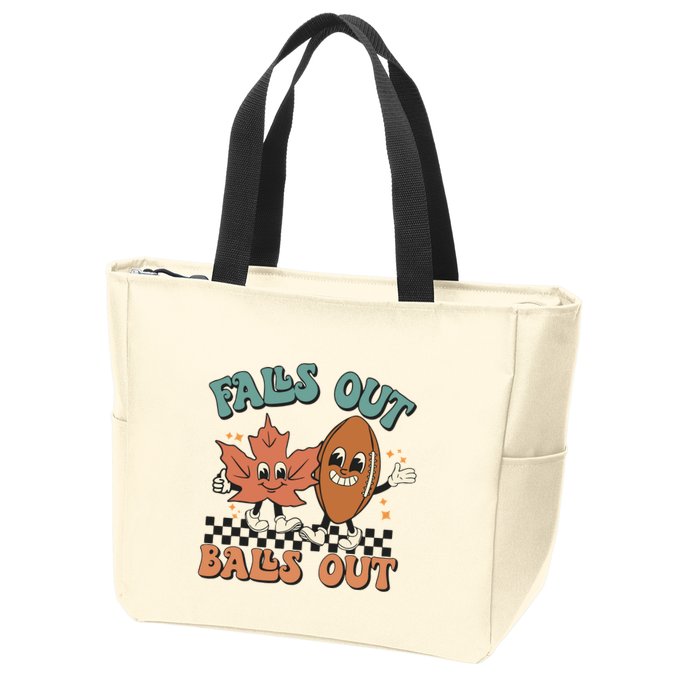Game Day Retro Football Falls Out Balls Out Zip Tote Bag