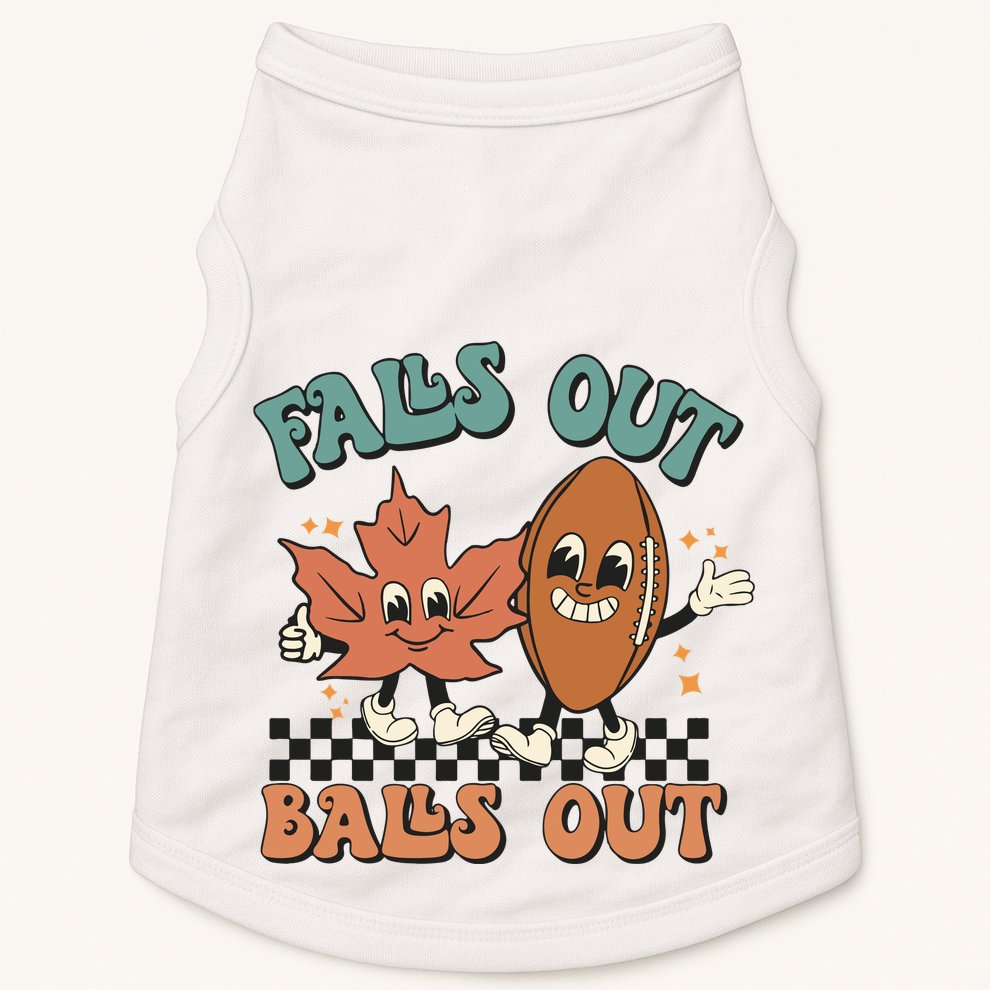 Game Day Retro Football Falls Out Balls Out Doggie Tank