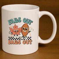 Game Day Retro Football Falls Out Balls Out 11oz C Handle Ceramic Mug