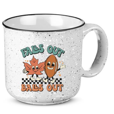 Game Day Retro Football Falls Out Balls Out 15oz Campfire Ceramic Mug