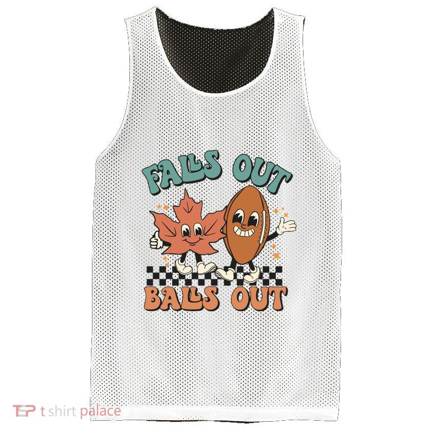 Game Day Retro Football Falls Out Balls Out Mesh Reversible Basketball Jersey Tank