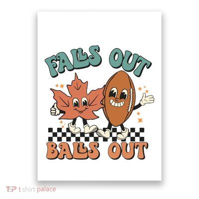 Game Day Retro Football Falls Out Balls Out Poster