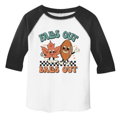 Game Day Retro Football Falls Out Balls Out Toddler Fine Jersey T-Shirt