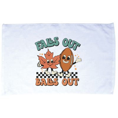 Game Day Retro Football Falls Out Balls Out Microfiber Hand Towel