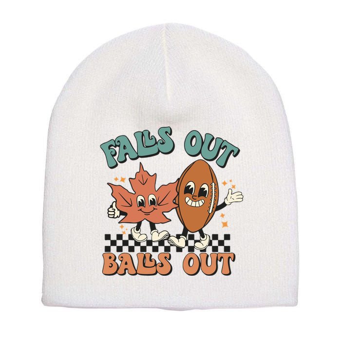 Game Day Retro Football Falls Out Balls Out Short Acrylic Beanie