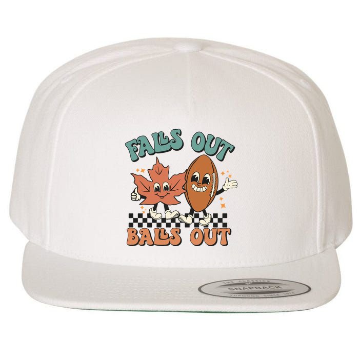 Game Day Retro Football Falls Out Balls Out Wool Snapback Cap