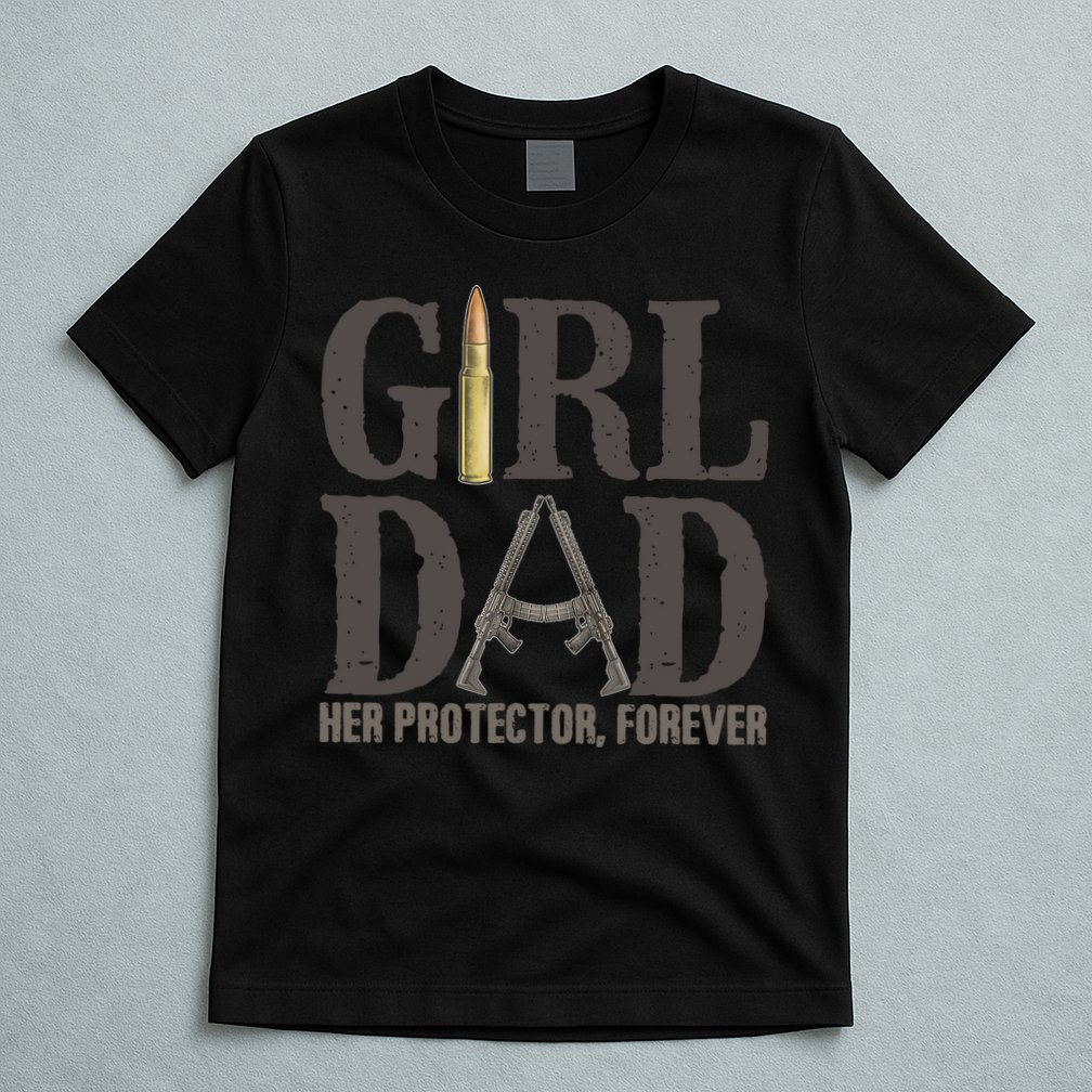 Girl Dad Retro Vintage Gift Dad Father Birthday T-Shirt