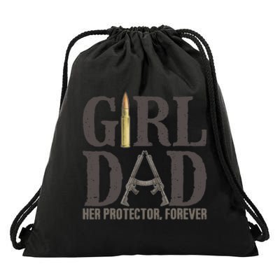 Girl Dad Retro Vintage Gift Dad Father Birthday Drawstring Bag