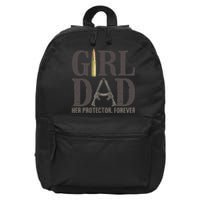 Girl Dad Retro Vintage Gift Dad Father Birthday 16 in Basic Backpack