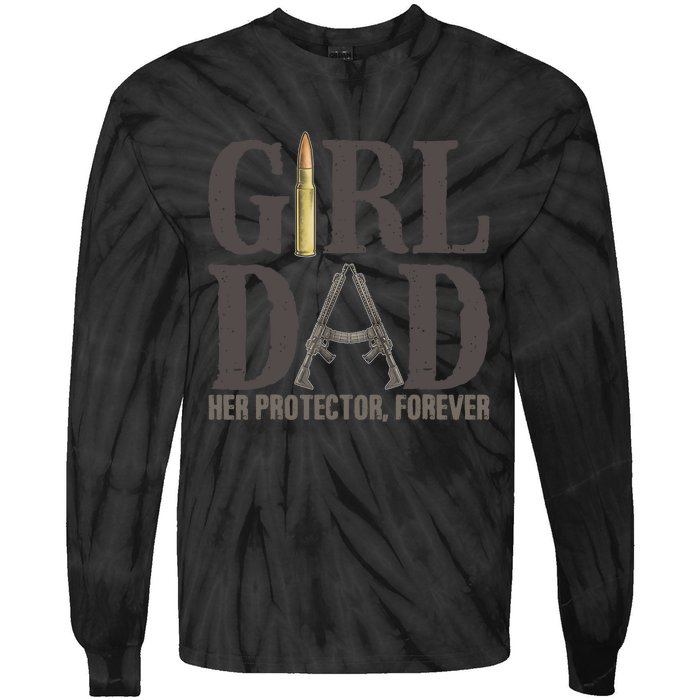 Girl Dad Retro Vintage Gift Dad Father Birthday Tie-Dye Long Sleeve Shirt