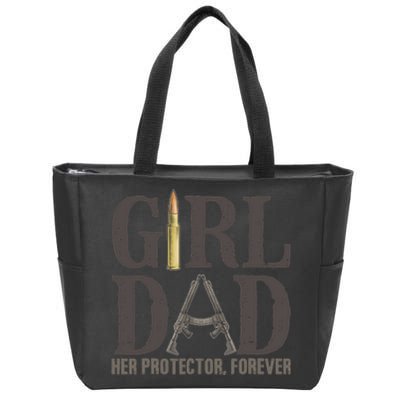 Girl Dad Retro Vintage Gift Dad Father Birthday Zip Tote Bag