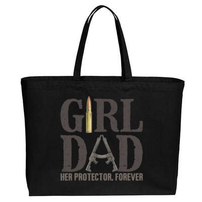 Girl Dad Retro Vintage Gift Dad Father Birthday Cotton Canvas Jumbo Tote