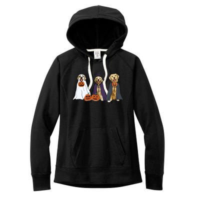 Golden Dog Retriever Ghost Dogs Halloween Women's Fleece Hoodie