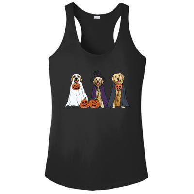 Golden Dog Retriever Ghost Dogs Halloween Ladies PosiCharge Competitor Racerback Tank