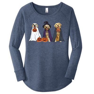 Golden Dog Retriever Ghost Dogs Halloween Women's Perfect Tri Tunic Long Sleeve Shirt