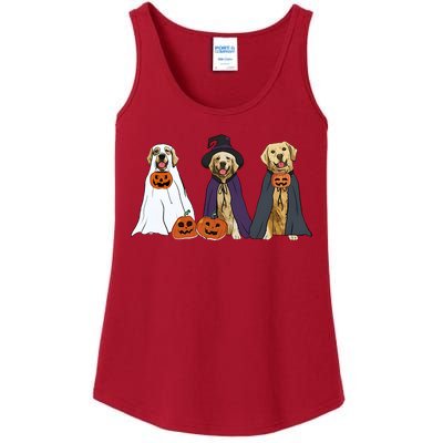 Golden Dog Retriever Ghost Dogs Halloween Ladies Essential Tank