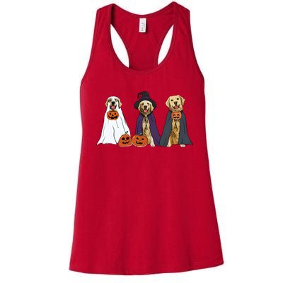 Golden Dog Retriever Ghost Dogs Halloween Women's Racerback Tank