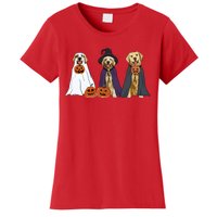 Golden Dog Retriever Ghost Dogs Halloween Women's T-Shirt