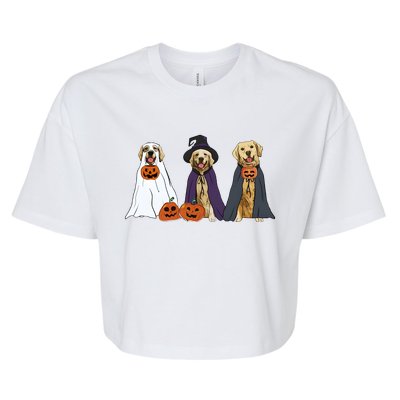 Golden Dog Retriever Ghost Dogs Halloween Bella+Canvas Jersey Crop Tee