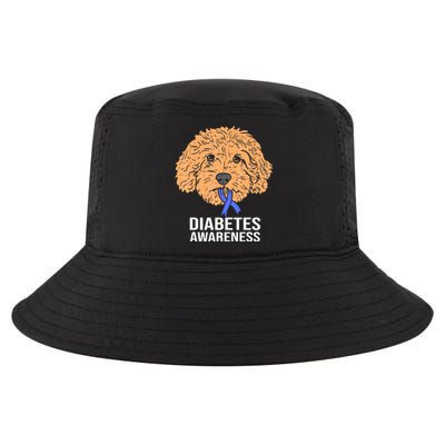 Goldendoodle Dog Ribbon Type 1 Diabetes Support Cool Comfort Performance Bucket Hat