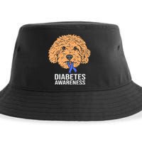 Goldendoodle Dog Ribbon Type 1 Diabetes Support Sustainable Bucket Hat