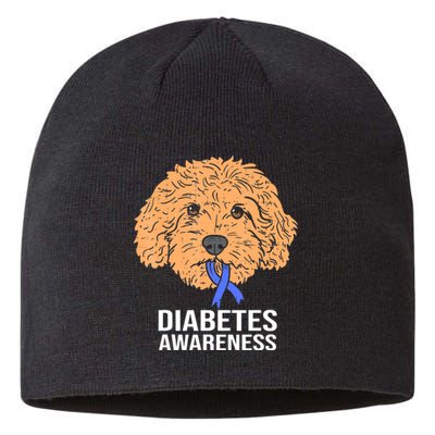 Goldendoodle Dog Ribbon Type 1 Diabetes Support Sustainable Beanie