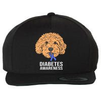 Goldendoodle Dog Ribbon Type 1 Diabetes Support Wool Snapback Cap