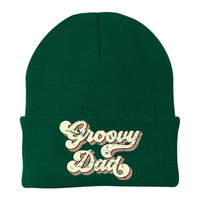 Groovy Dad Retro 70s Aesthetic Vintage Papa FatherS Day Knit Cap Winter Beanie