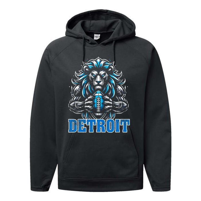 Graphic Detroit Retro Styles 90s Detroit Name Personalized Performance Fleece Hoodie