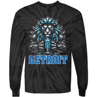 Graphic Detroit Retro Styles 90s Detroit Name Personalized Tie-Dye Long Sleeve Shirt