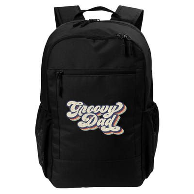 Groovy Dad Retro 70s Aesthetic Style Daily Commute Backpack