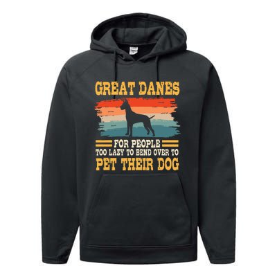 Great Dane Retro Vintage German Mastiff Gentle Dog Lover Performance Fleece Hoodie