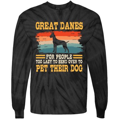 Great Dane Retro Vintage German Mastiff Gentle Dog Lover Tie-Dye Long Sleeve Shirt