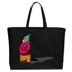 Groundhog Day Shadow Gift Ground Hog Cotton Canvas Jumbo Tote