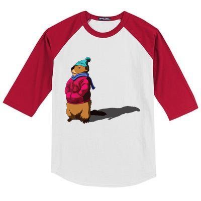 Groundhog Day Shadow Gift Ground Hog Kids Colorblock Raglan Jersey