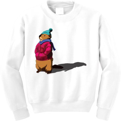 Groundhog Day Shadow Gift Ground Hog Kids Sweatshirt