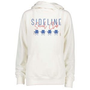 Game Day Sideline Social Club Tumbler Funny Mom Team Game Day Womens Funnel Neck Pullover Hood