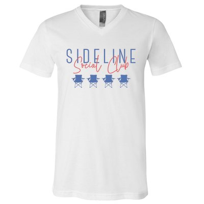 Game Day Sideline Social Club Tumbler Funny Mom Team Game Day V-Neck T-Shirt