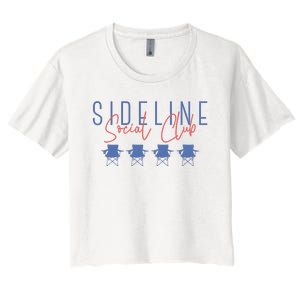 Game Day Sideline Social Club Tumbler Funny Mom Team Game Day Women's Crop Top Tee