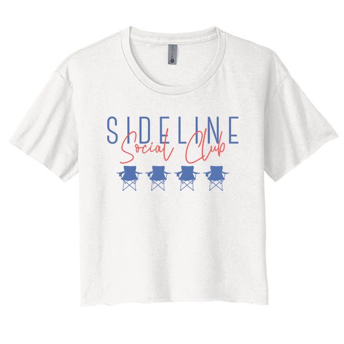 Game Day Sideline Social Club Tumbler Funny Mom Team Game Day Women's Crop Top Tee