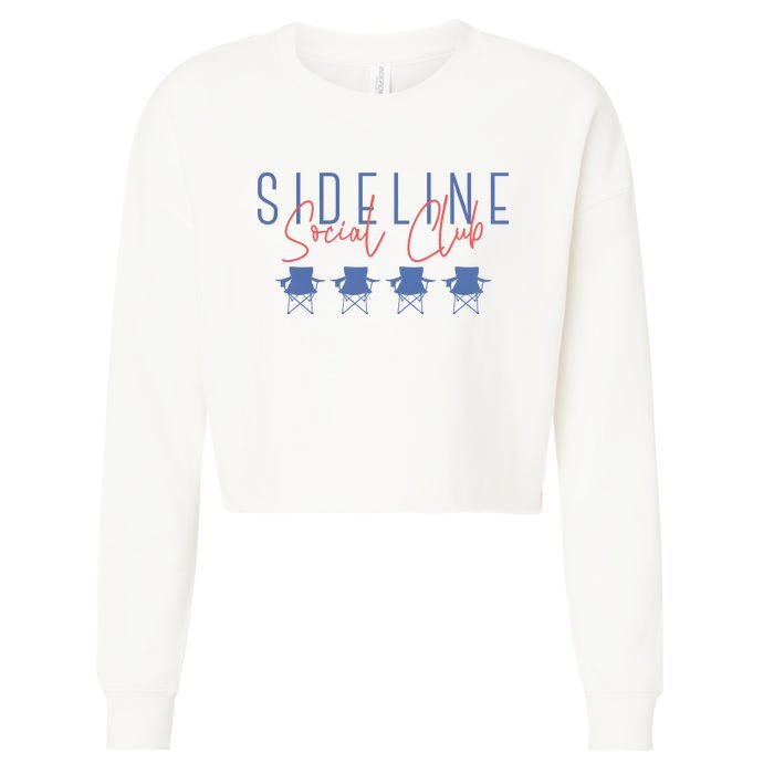 Game Day Sideline Social Club Tumbler Funny Mom Team Game Day Cropped Pullover Crew