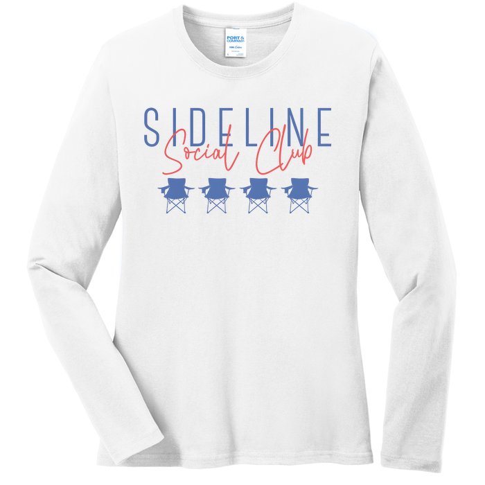 Game Day Sideline Social Club Tumbler Funny Mom Team Game Day Ladies Long Sleeve Shirt