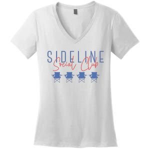 Game Day Sideline Social Club Tumbler Funny Mom Team Game Day Women's V-Neck T-Shirt