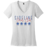 Game Day Sideline Social Club Tumbler Funny Mom Team Game Day Women's V-Neck T-Shirt